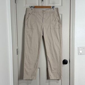 Curve Appeal Pants Women 16/33 Tan Stretch Patch Pocket Boho Indie Casual Preppy